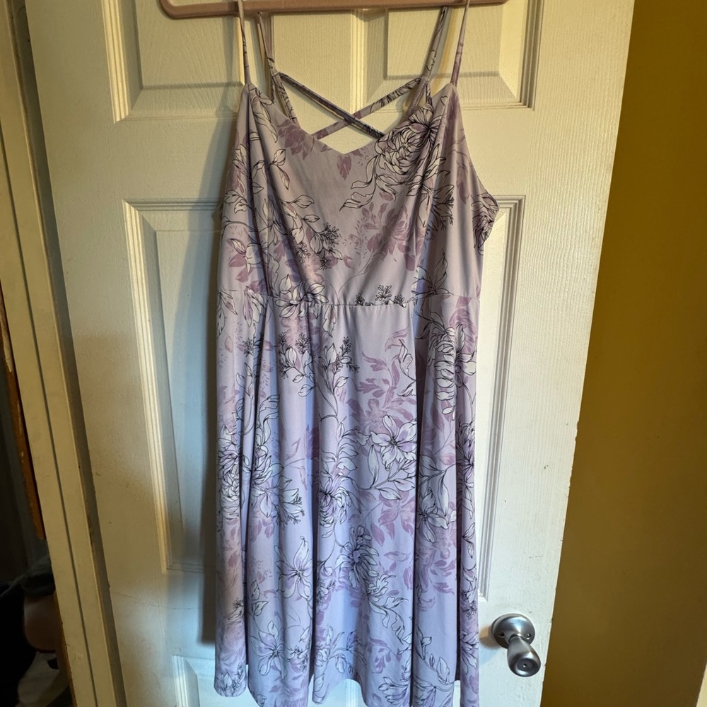 Torrid Light Purple Floral Strappy Dress